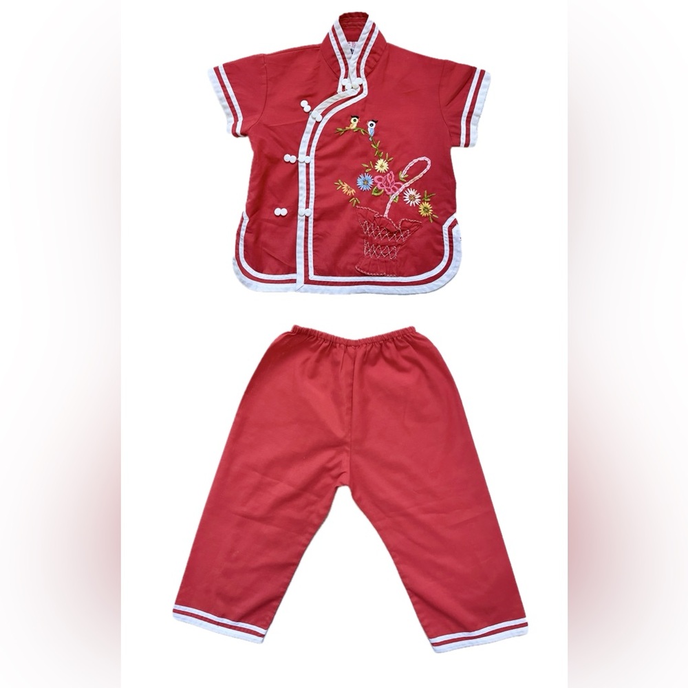 Vintage Children’s Red Tang Suit - sz 12 Mo